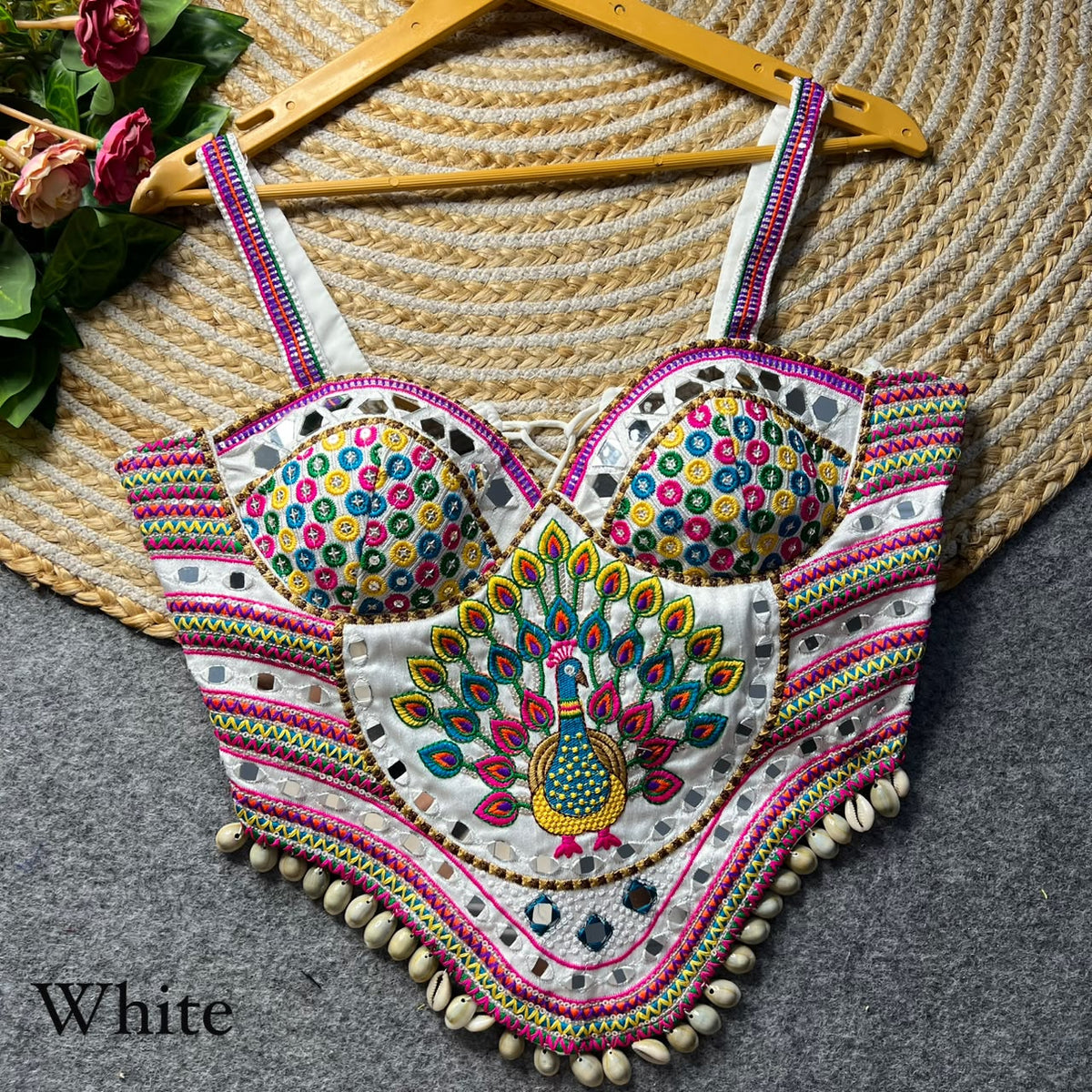Heavy Thread + Real Mirror & Real Work ready made blouse
