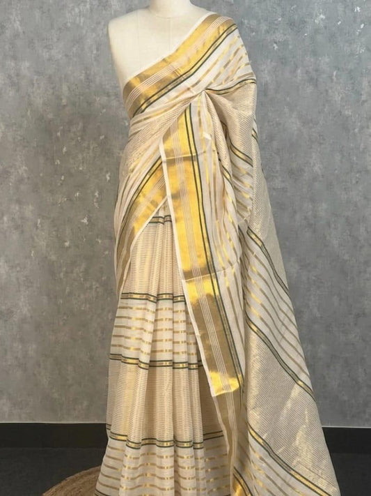 Cotton 120 count Naksha border saree