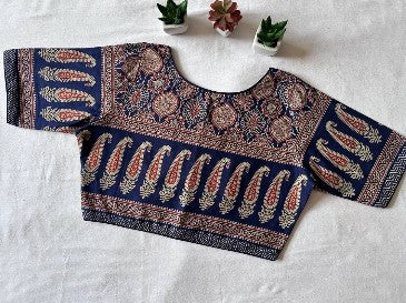 Ajrakh cotton ready made blouse