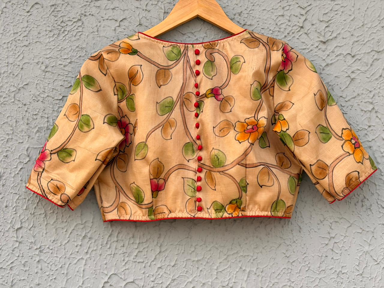 Murshidabad silk hand kalamakari designer blouse