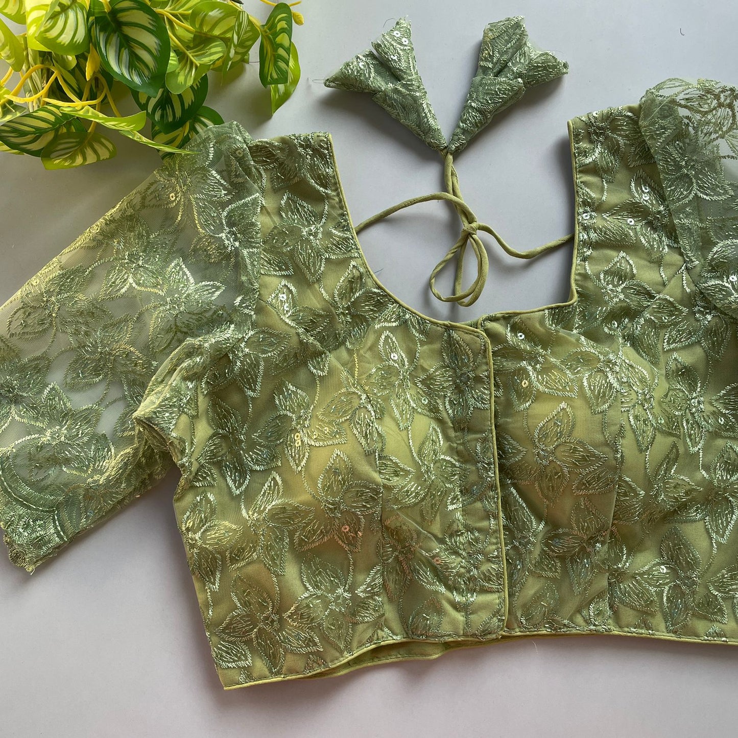 Heavy embroidery with beautiful handwork ready made blouse