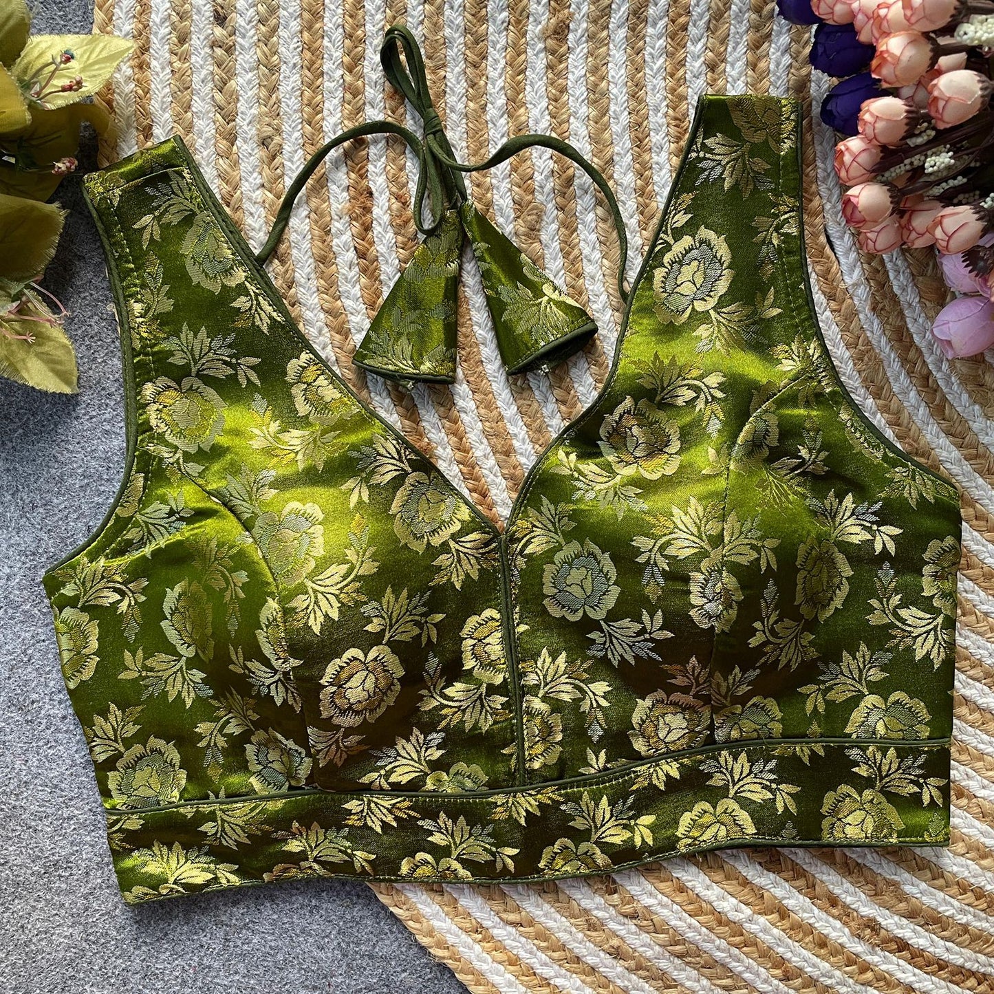 Dola silk sleeveless ready made blouse