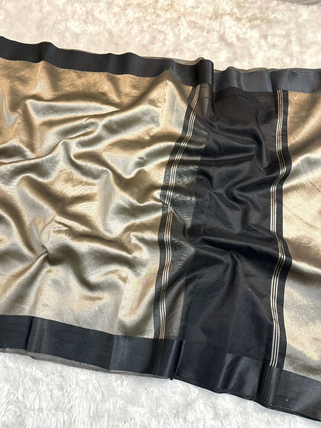 Banarasi Tissue Satin Border Soft Saree