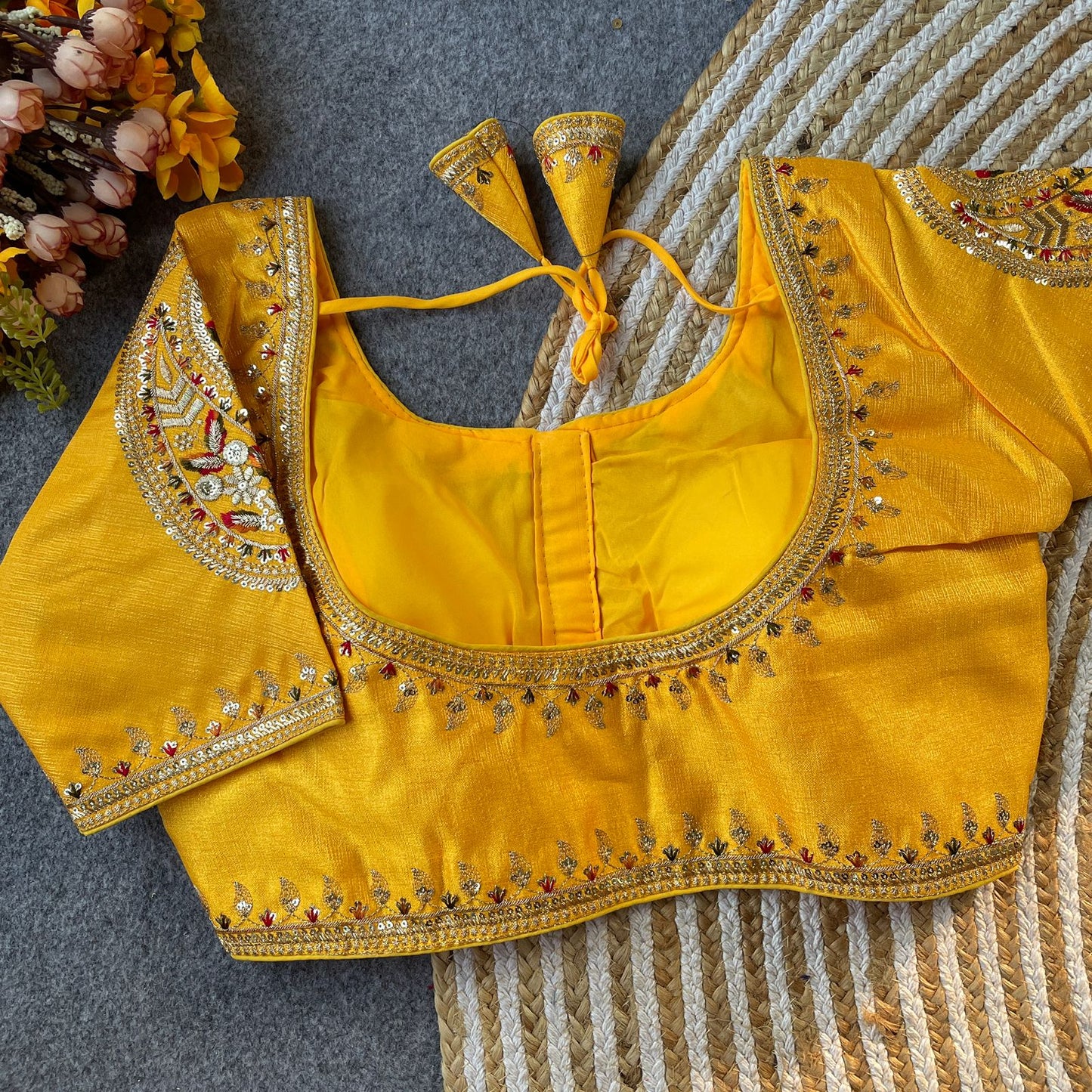 Heavy Embroidery With Beautiful Works  ready made blouse