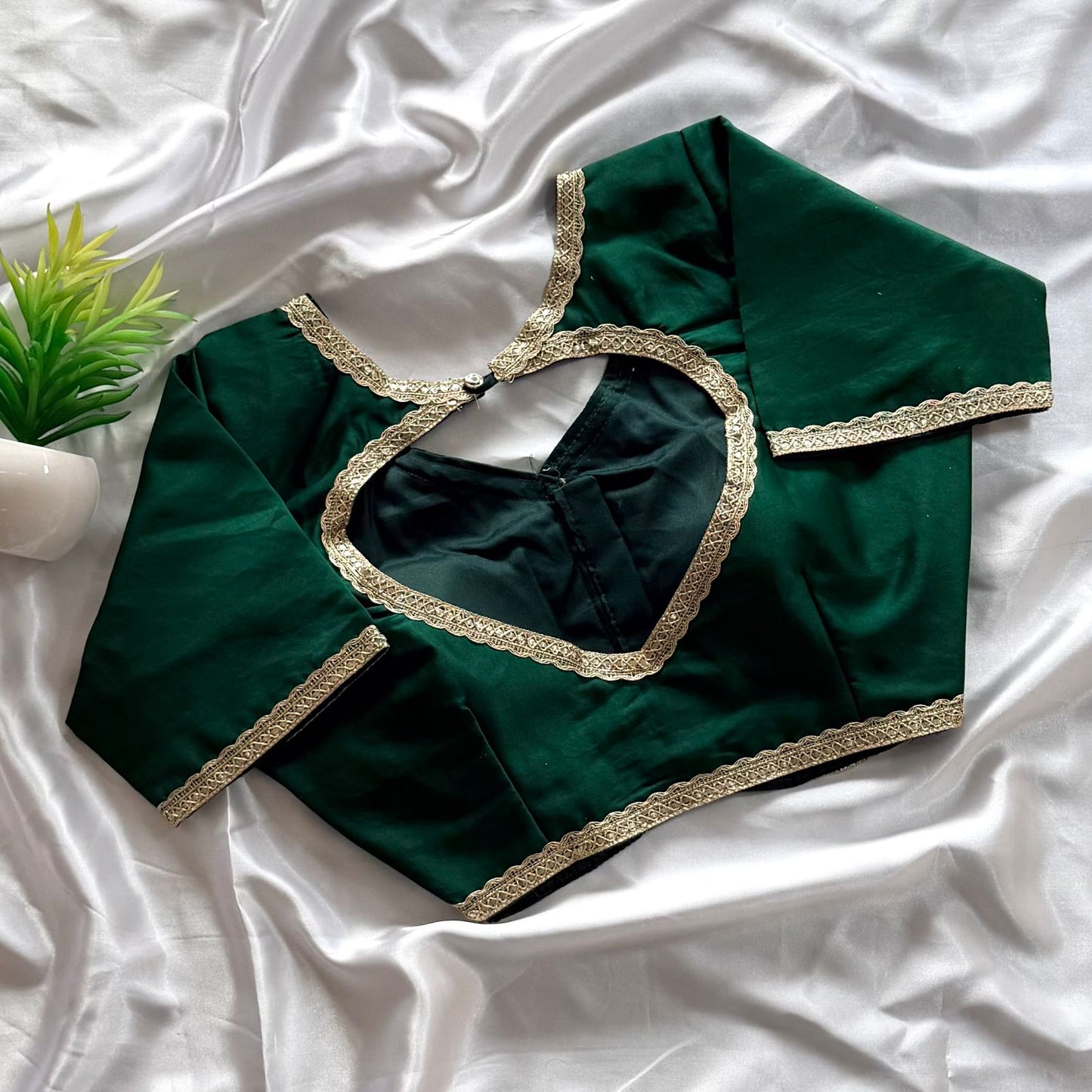Beautiful embroidery work lace all over ready made blouse