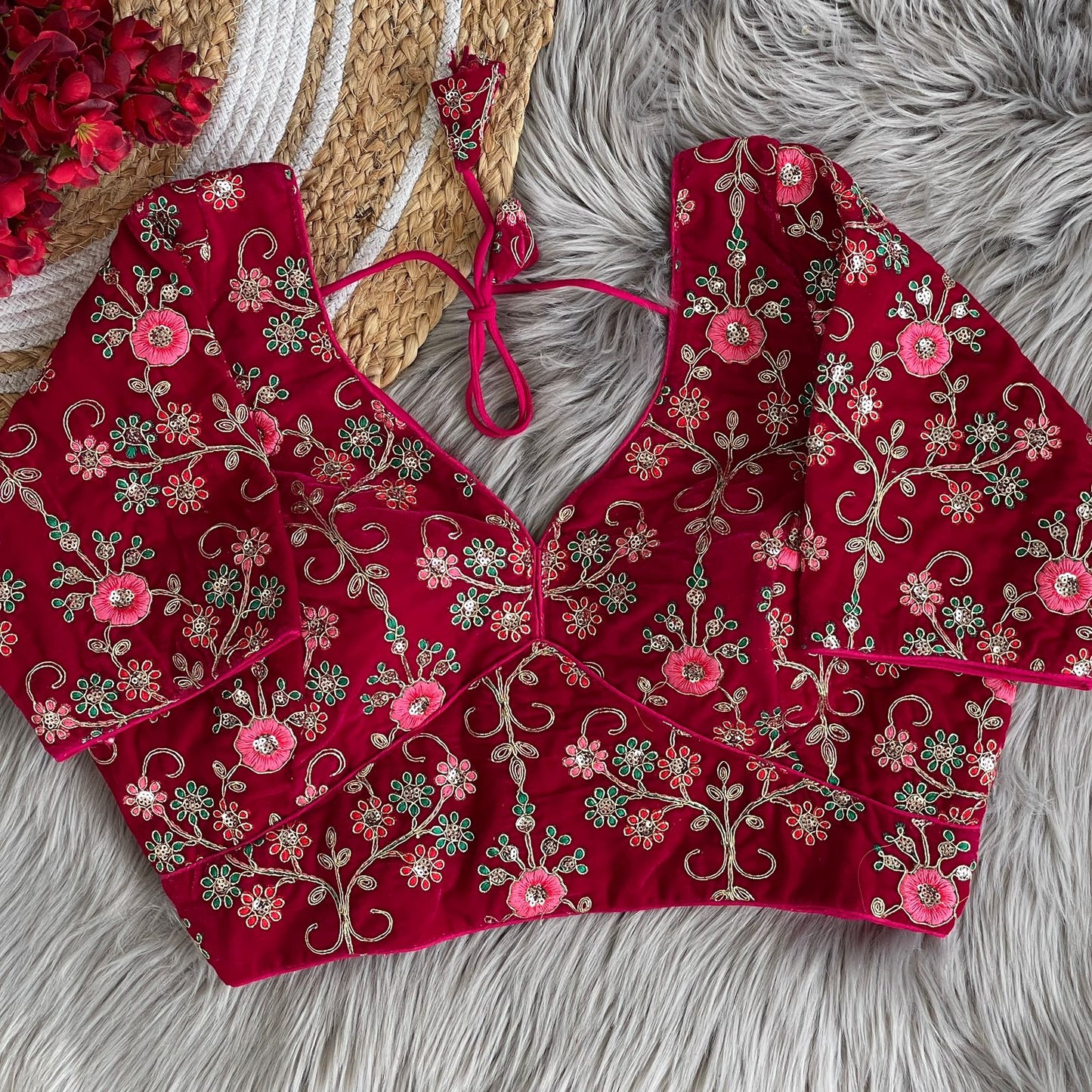 Heavy Pure Soft Velvet With Tricot Fuising ready made blouse