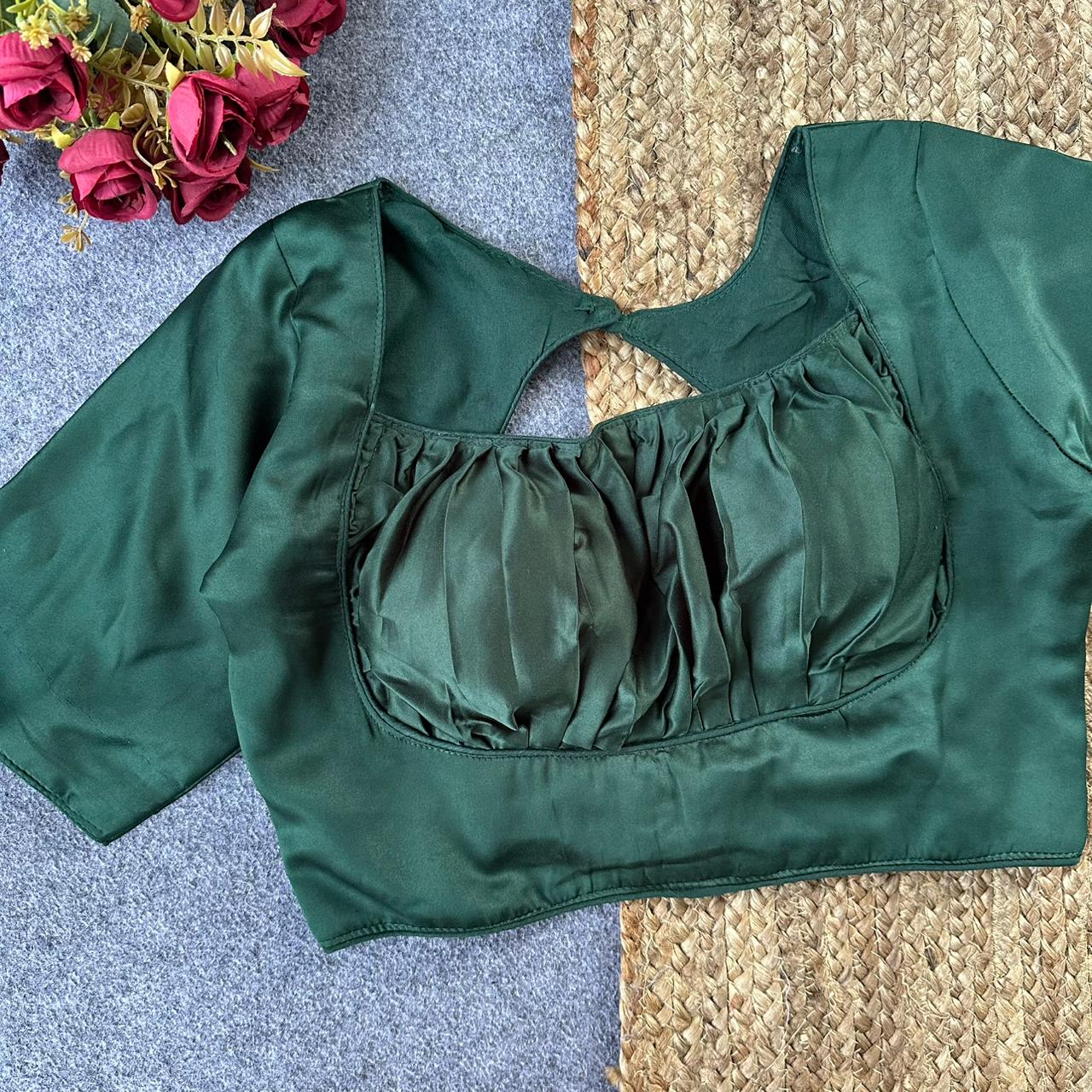 Pure malai satin ready made blouse