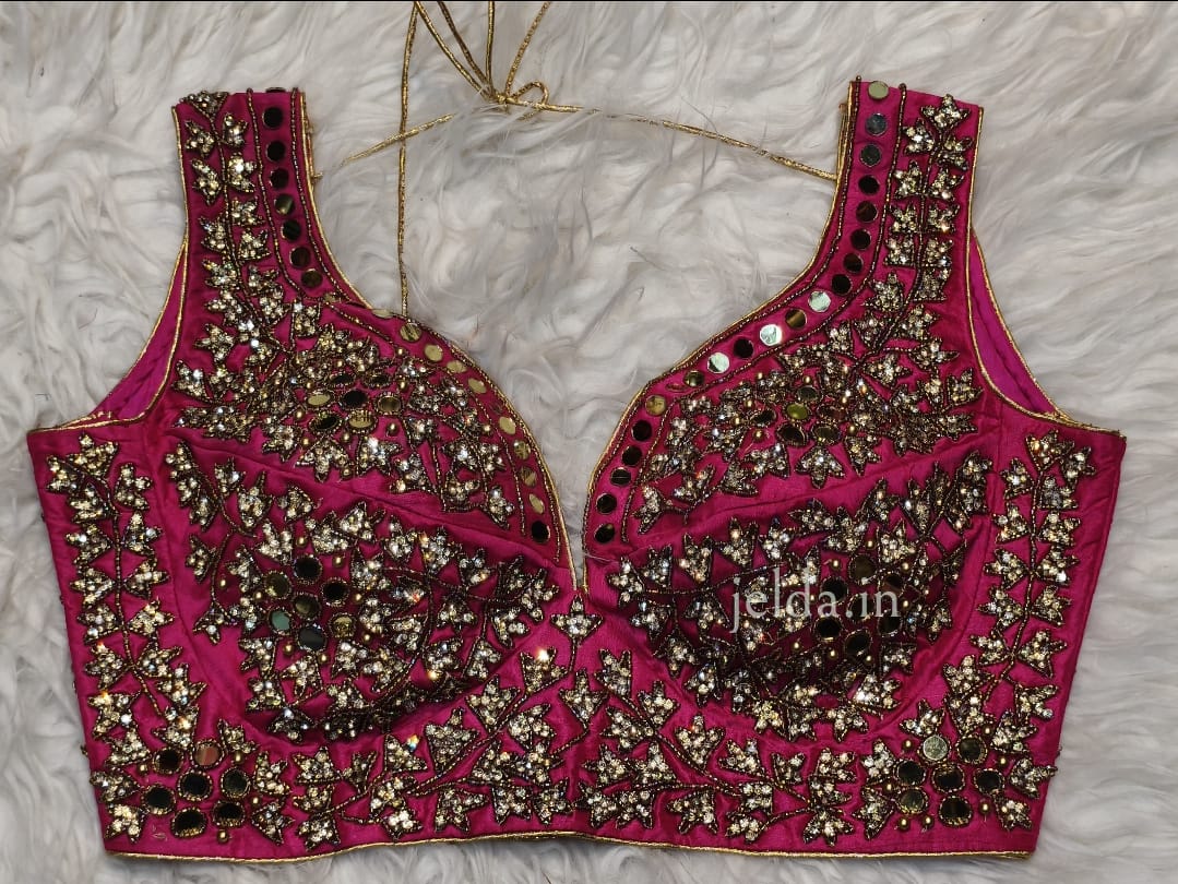 Zarkan real mirror handwork custom made blouse