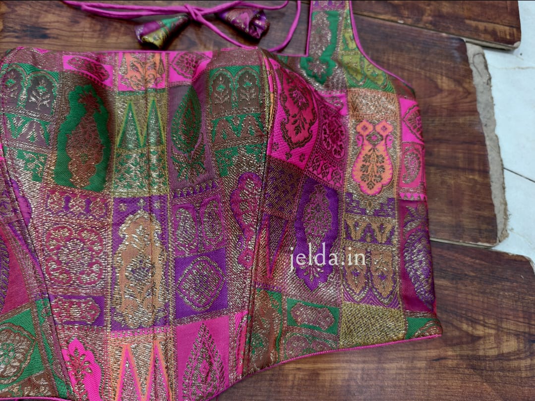 Corset multi banarsi brocade custom made blouse