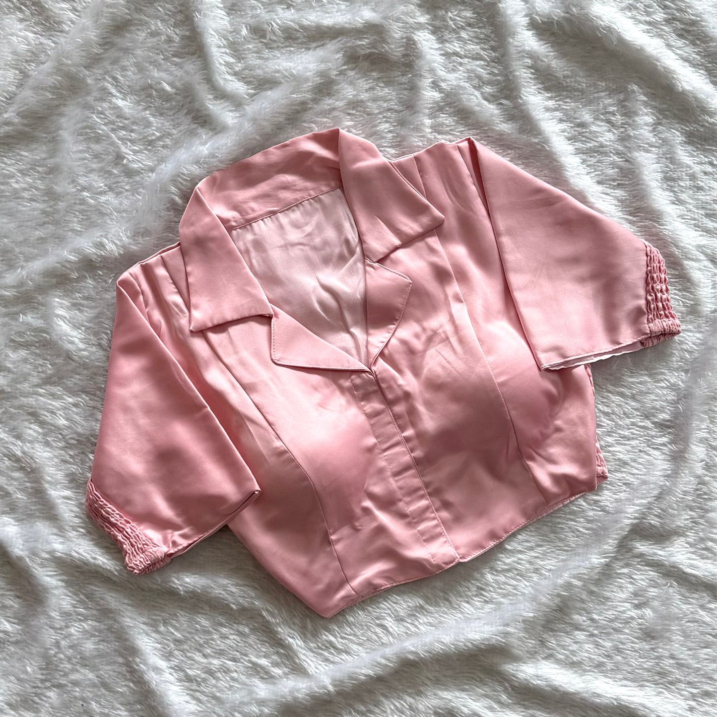 Soft silk fabric with elastic attach for better fitting ready made blouse