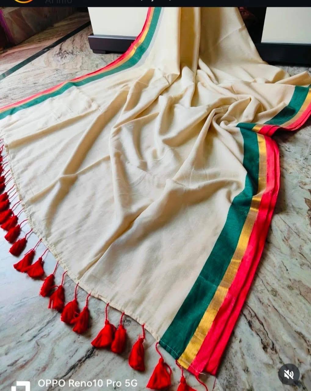 Pure Mul Mul cotton by cotton saree