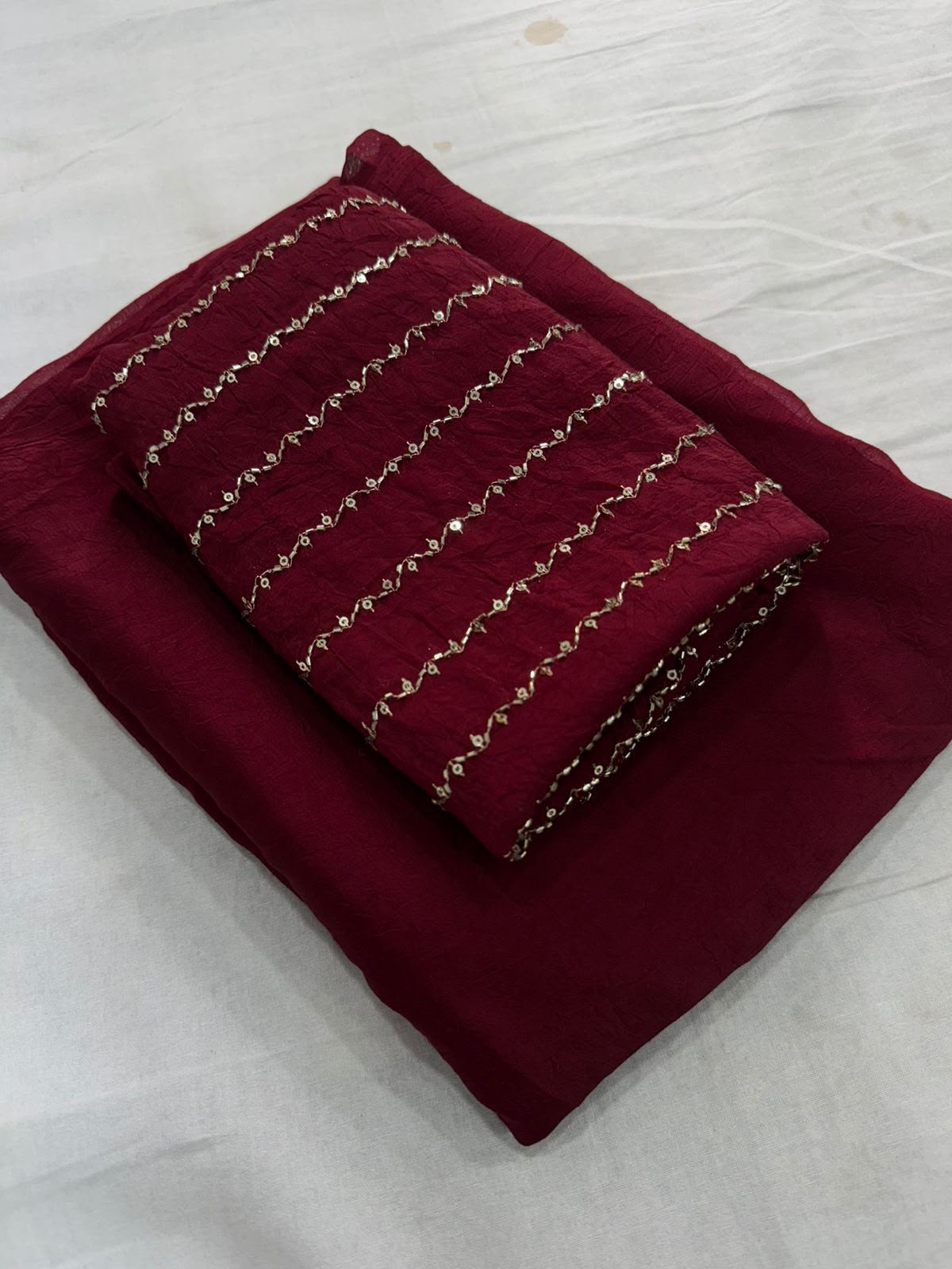 Rangoli Crush Saree With Sequins Bits Blouse