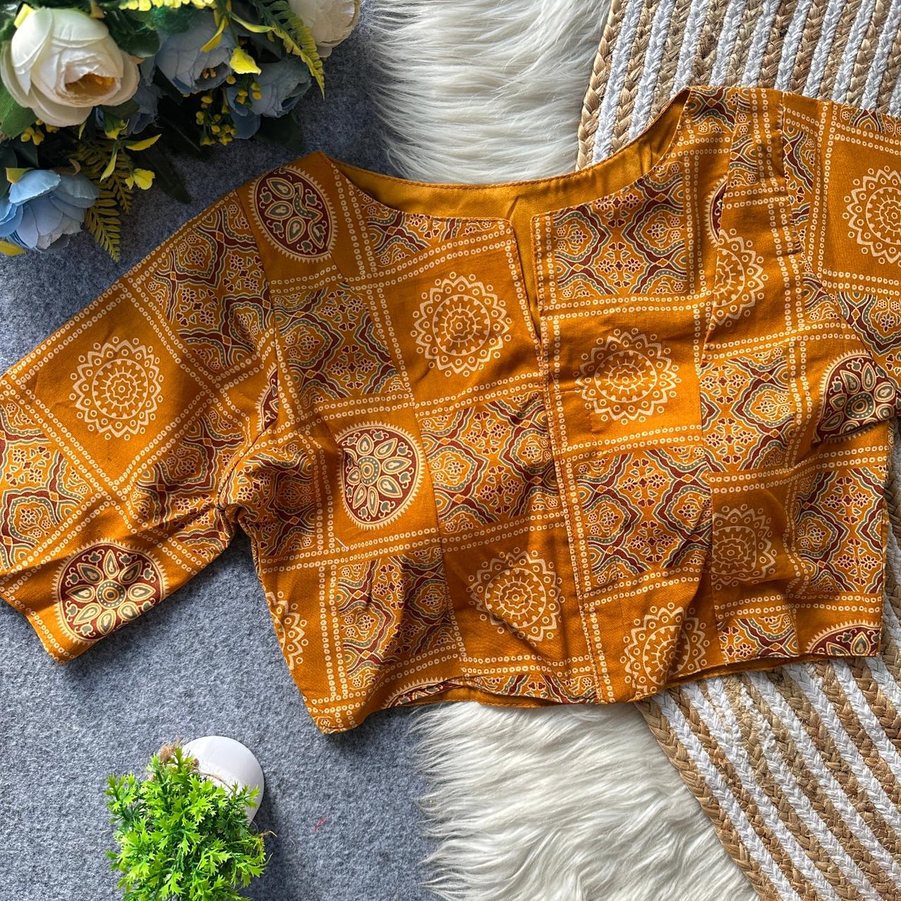 Ajrakh Cotton ready made blouse