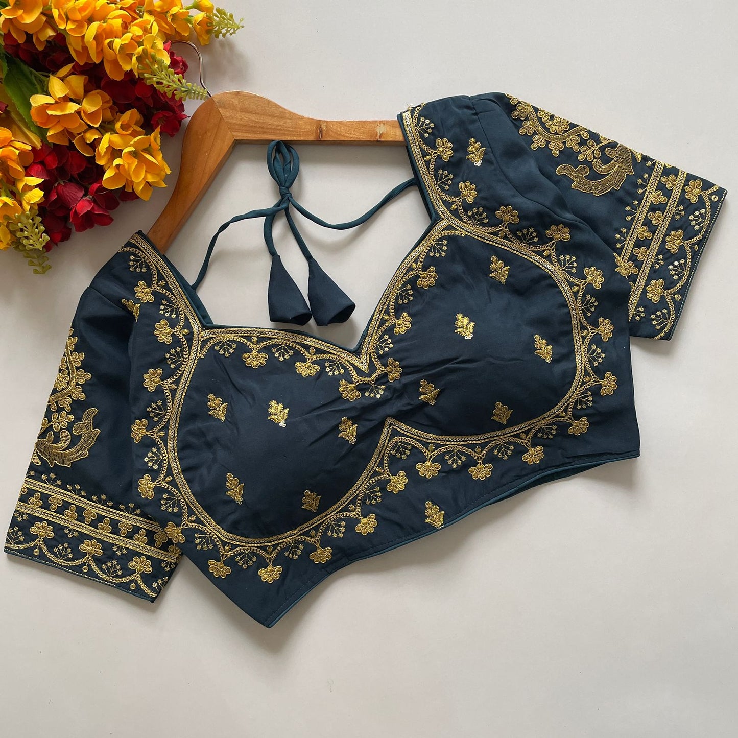 Heavy pure roman Silk ready made blouse