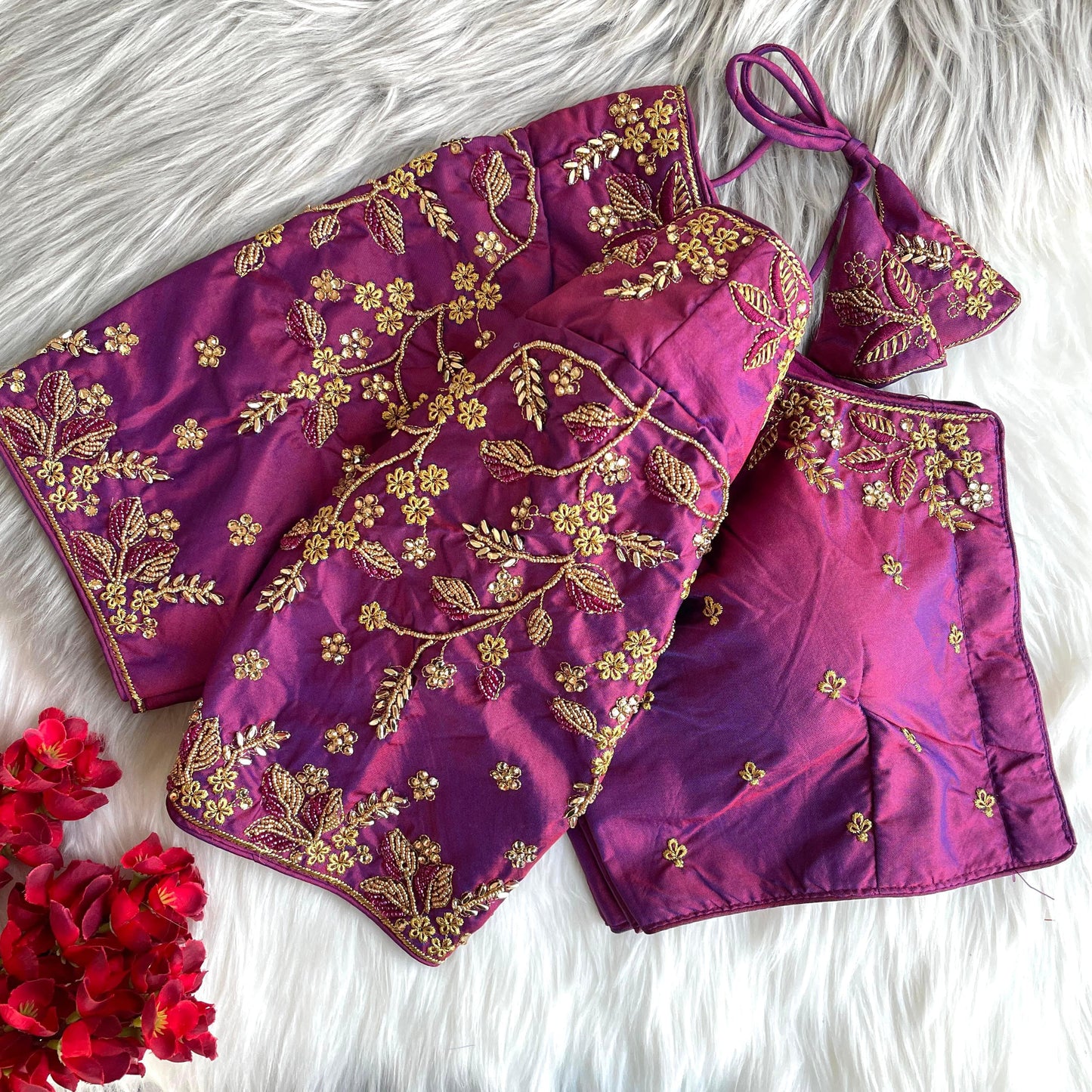 Heavy banarasi silk ready made blouse