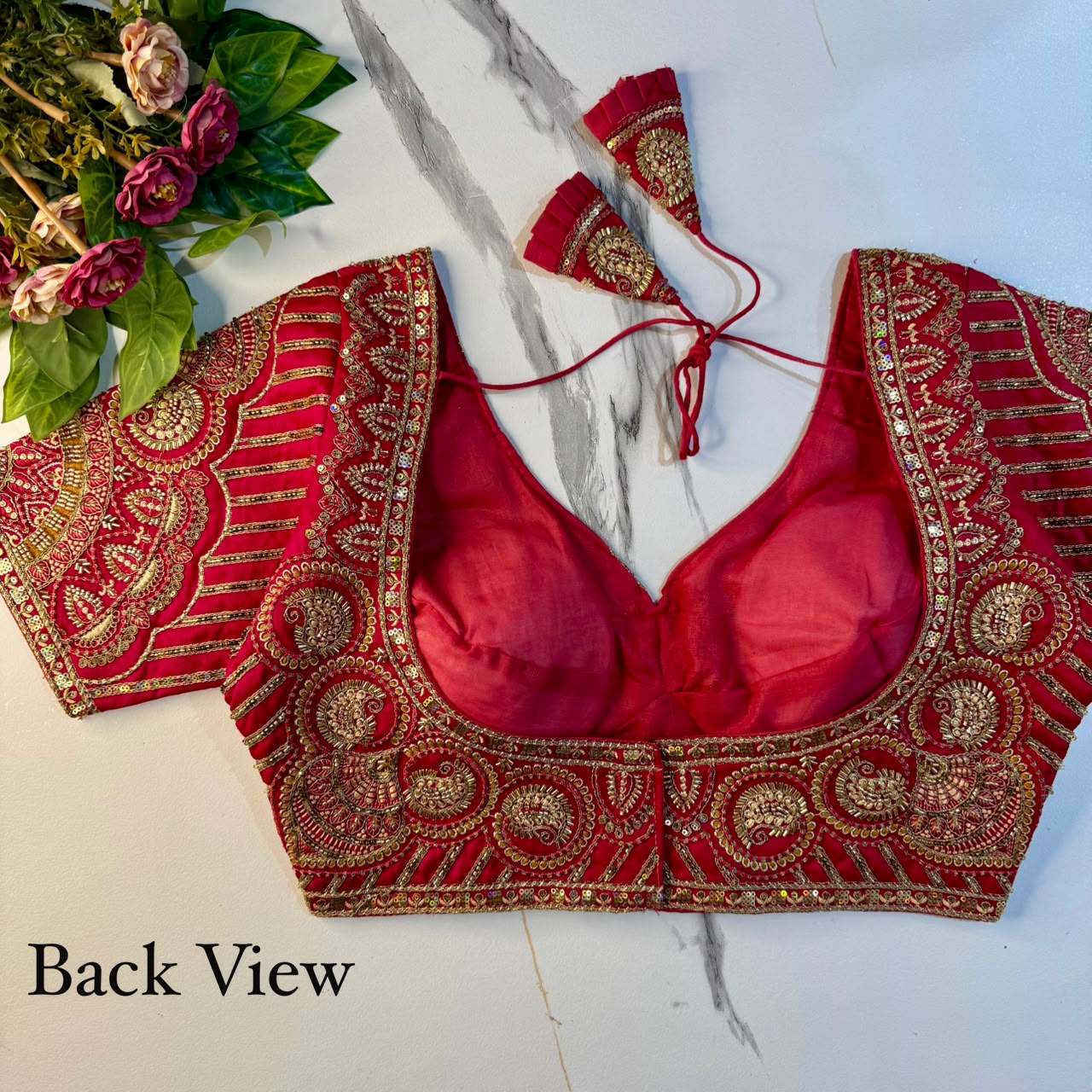 Heavy Zari + Sequins & Beads Work ready made blouse