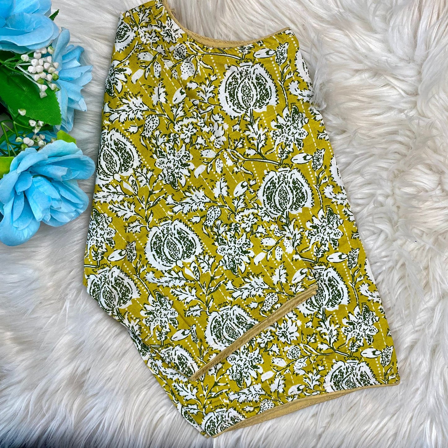 Pure ajrakh cotton ready made blouse