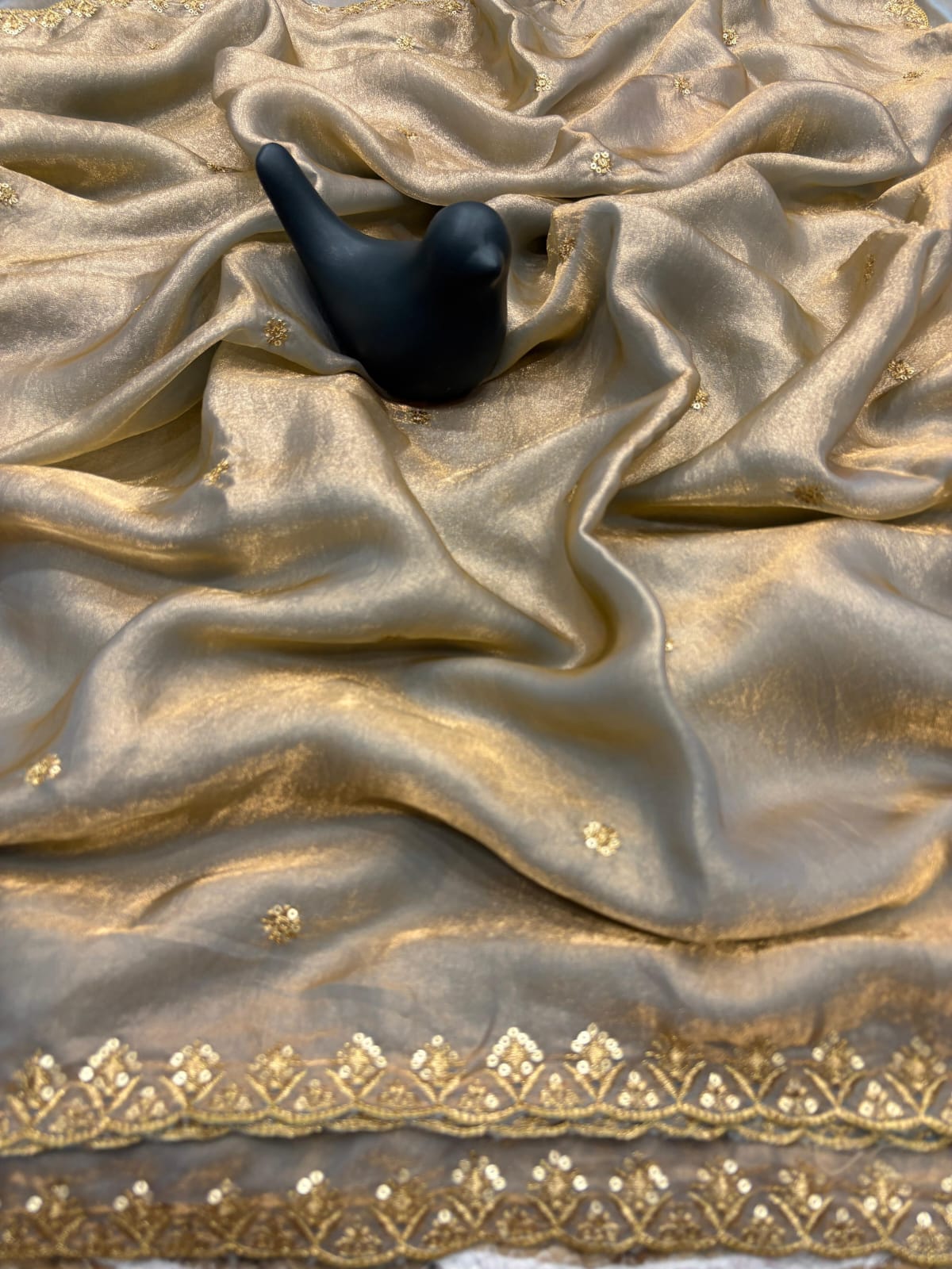 Fandy satin space silk saree