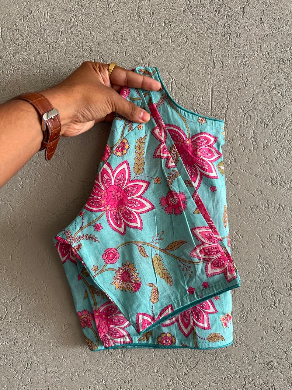 Pure Ajrakh Cotton ready made blouse