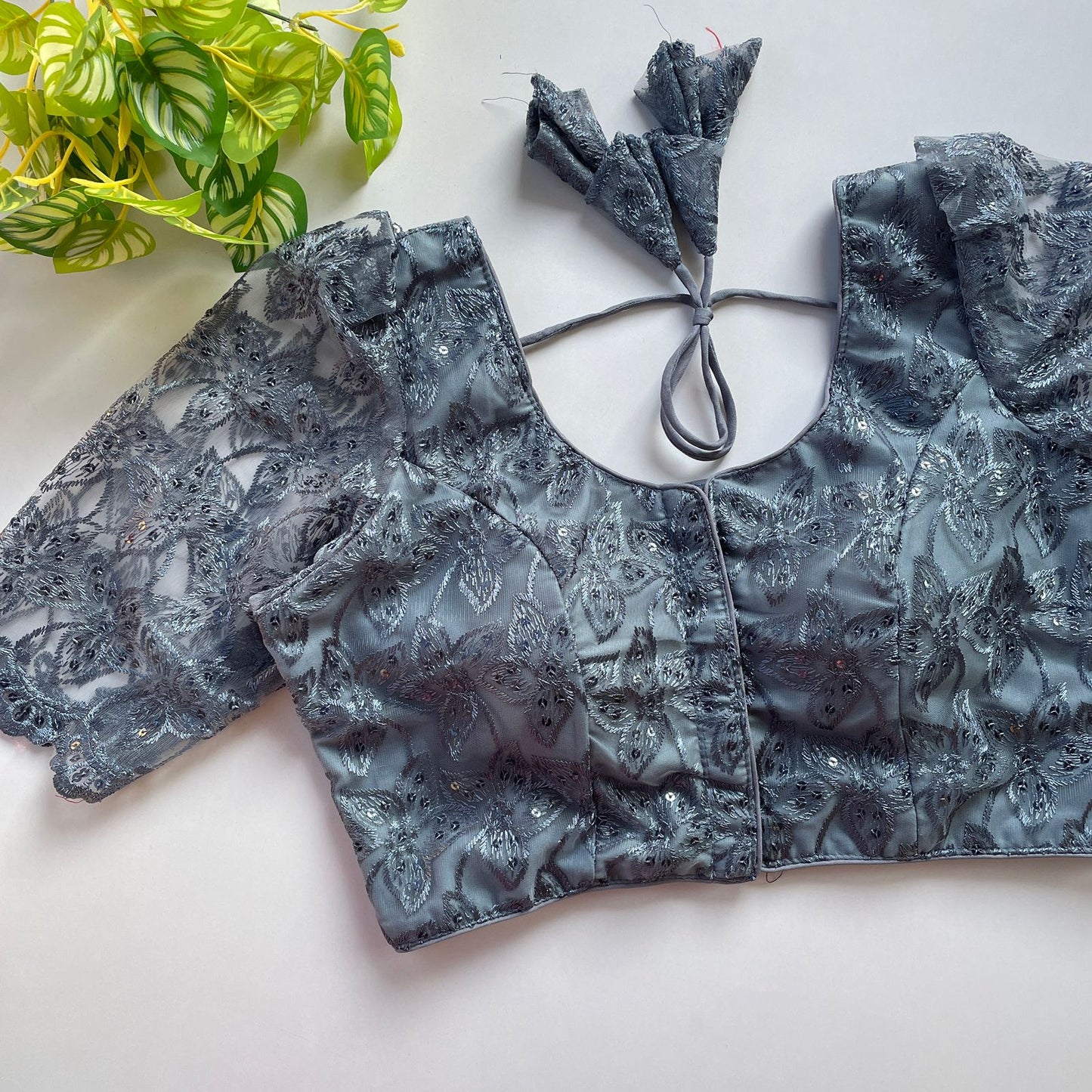 Heavy embroidery with beautiful handwork ready made blouse
