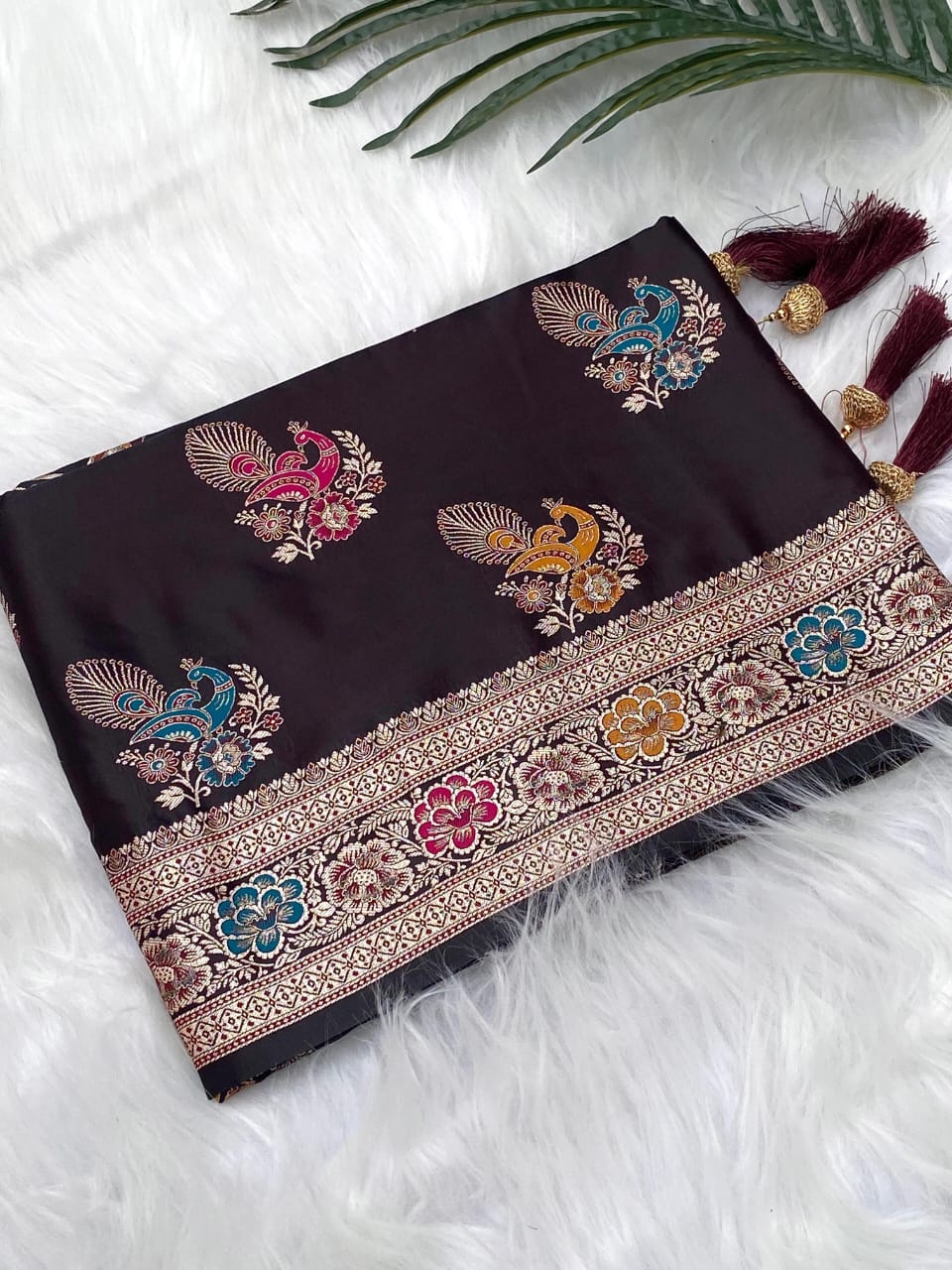 Mushro satin sarees