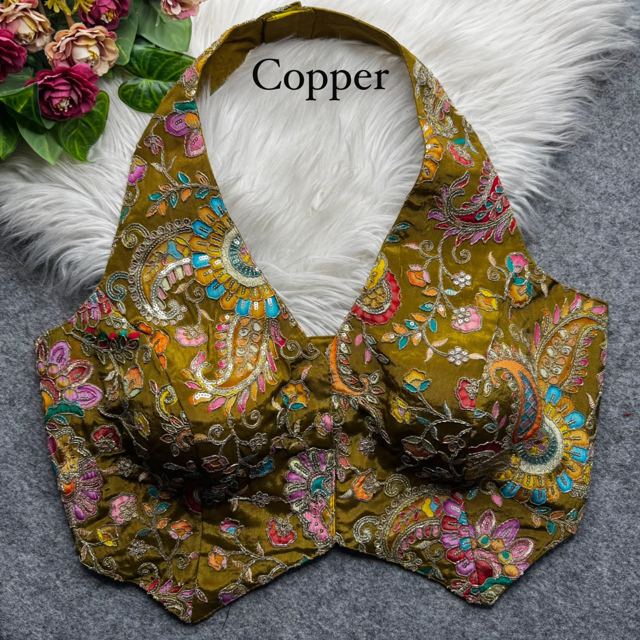 Heavy Position Work ready made blouse