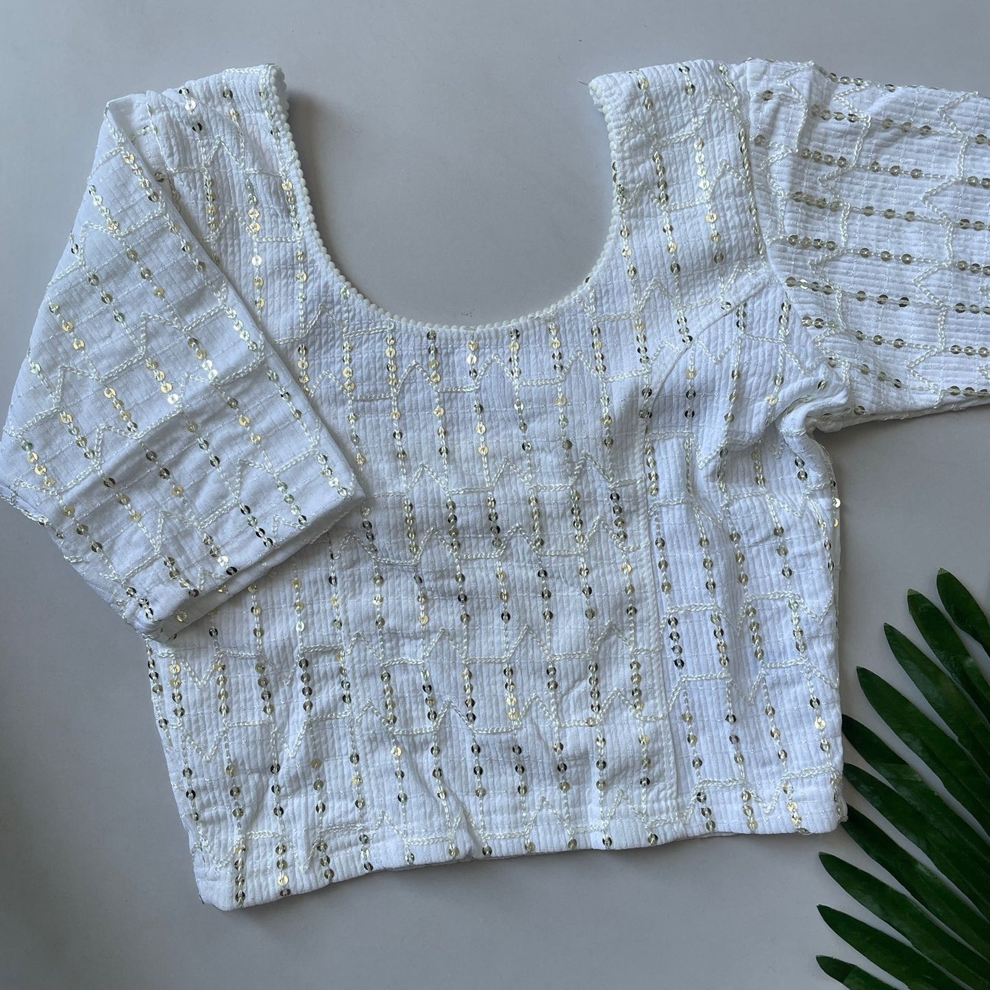 Polyester with embroidery stretchable ready made blouse