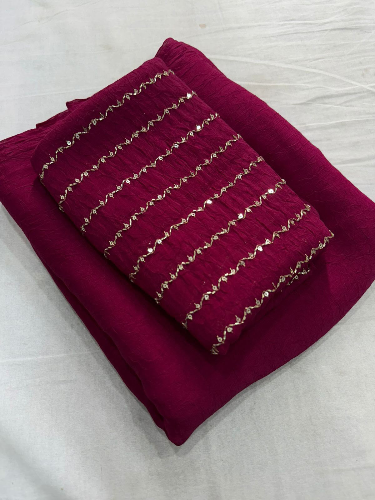 Rangoli Crush Saree With Sequins Bits Blouse