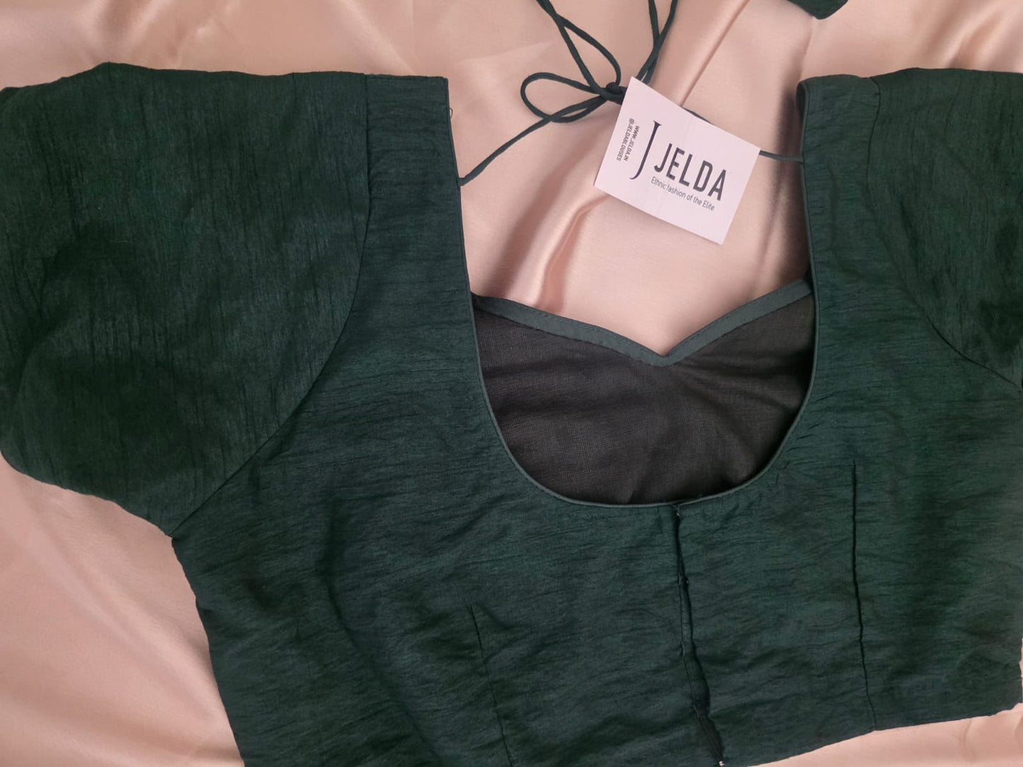 Pure dupion silk Green half sleeve custommade blouse