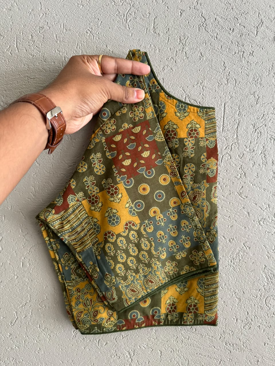 Pure Ajrakh Cotton ready made blouse