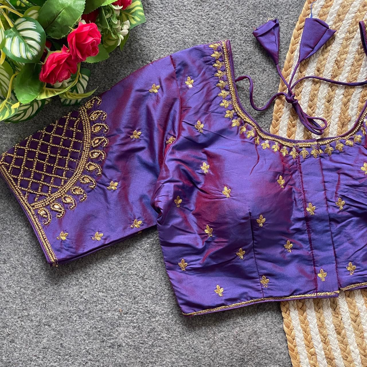 Heavy banarasi silk ready made blouse