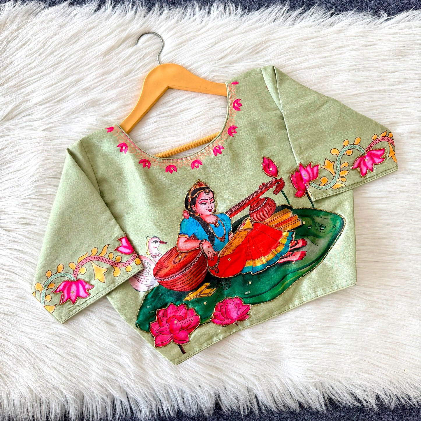 Soft cotton silk ready made blouse