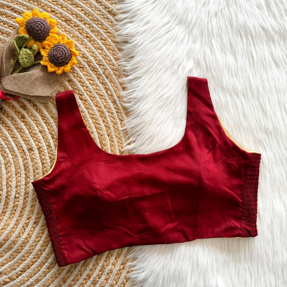Beautiful soft cotton with side elastic ready made blouse