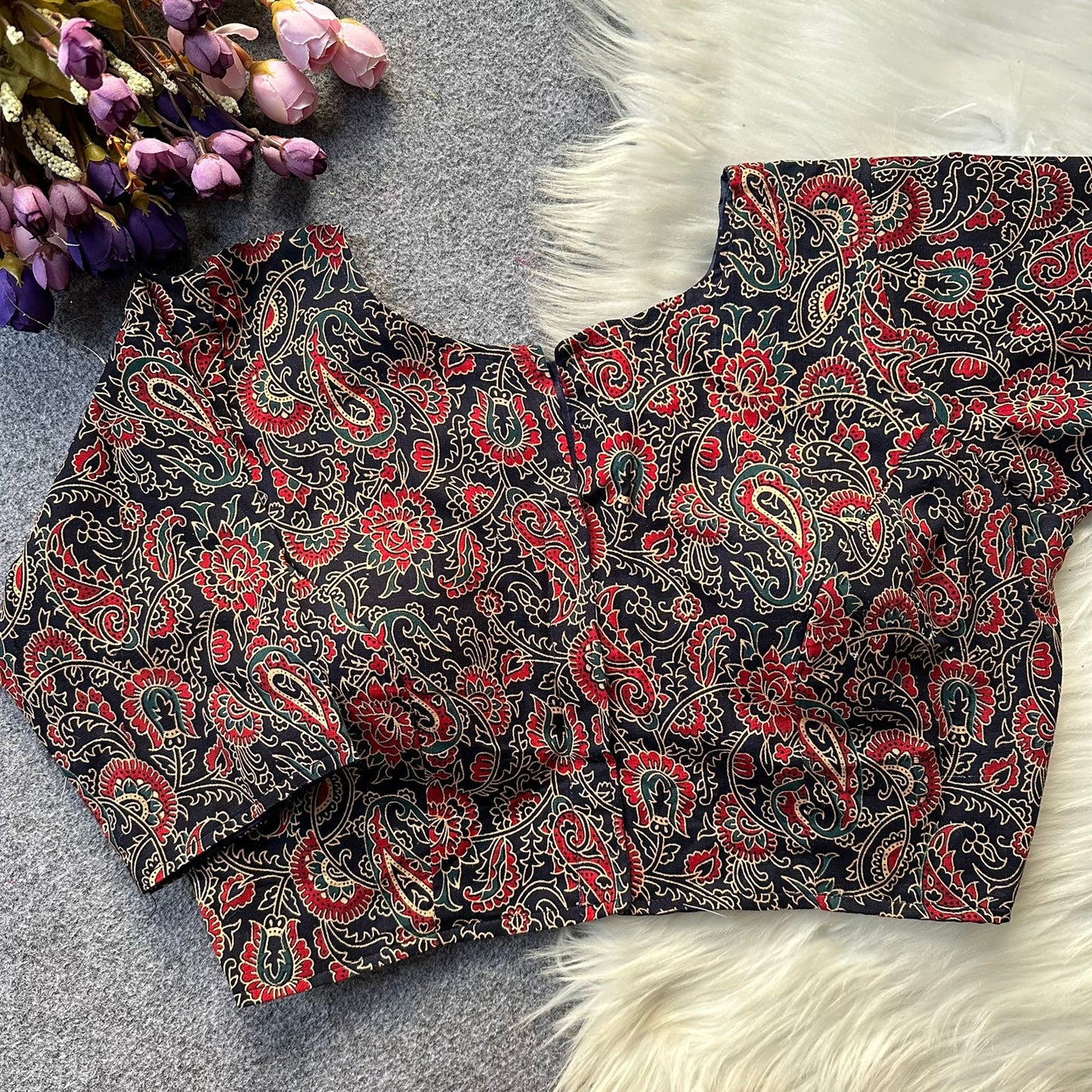 Ajrakh Cotton ready made blouse
