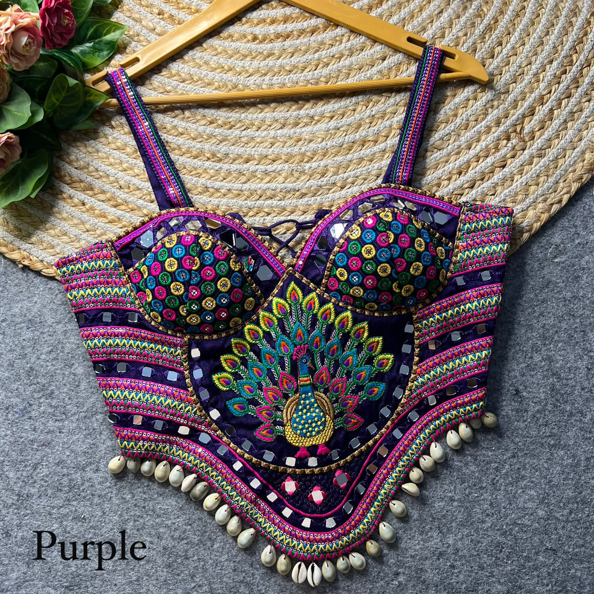 Heavy Thread + Real Mirror & Real Work ready made blouse
