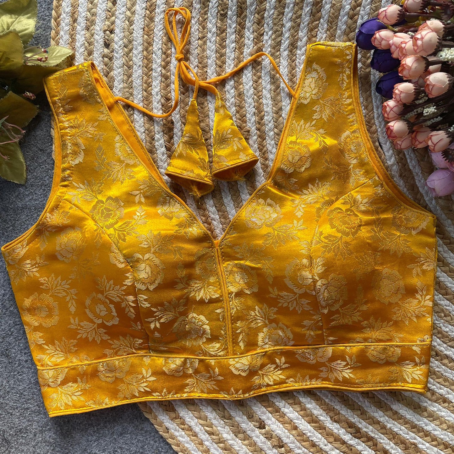 Dola silk sleeveless ready made blouse