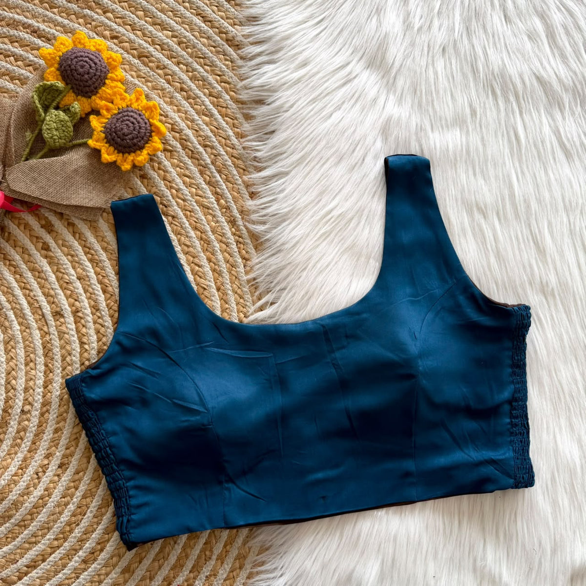 Beautiful soft cotton with side elastic ready made blouse