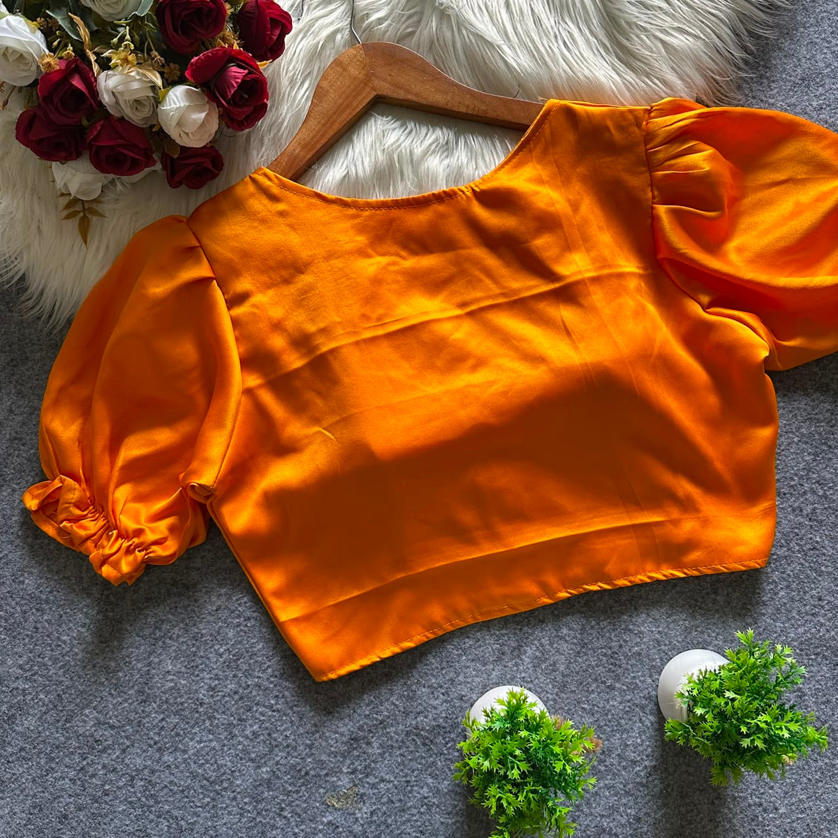 Pure malai satin ready made blouse