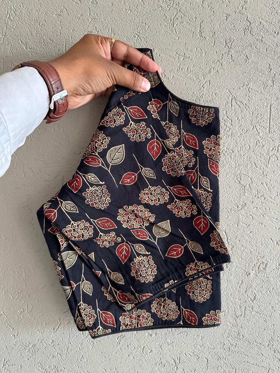 Pure Ajrakh Cotton ready made blouse