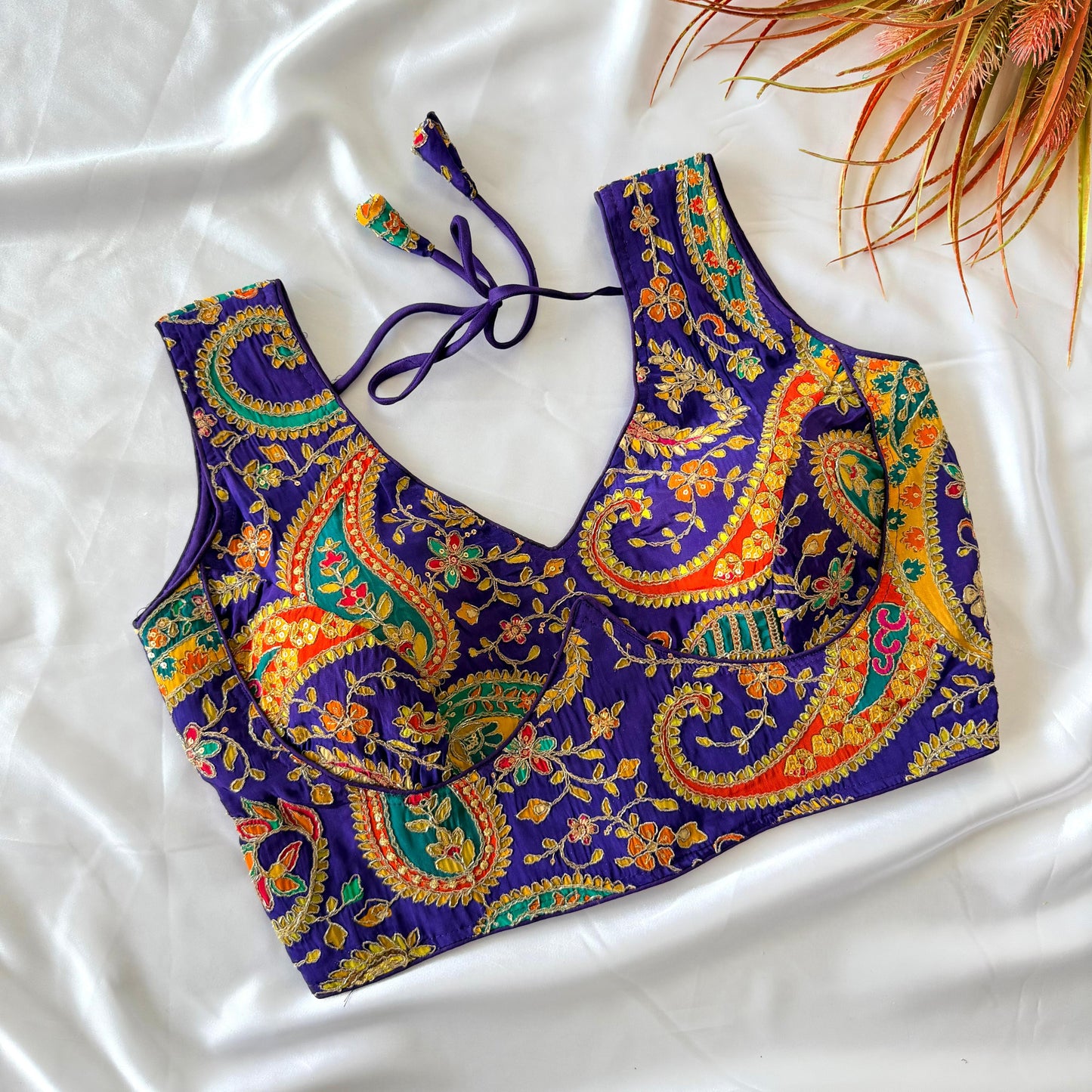 Beautiful flower print all over ready made blouse