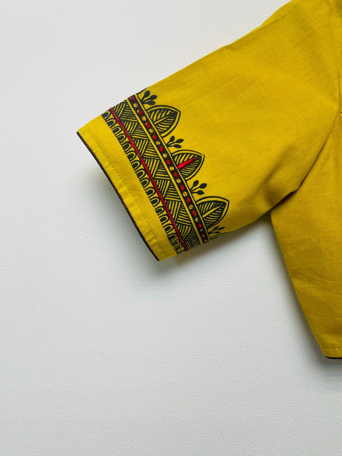 Cotton hand painted & embroidered designer blouse