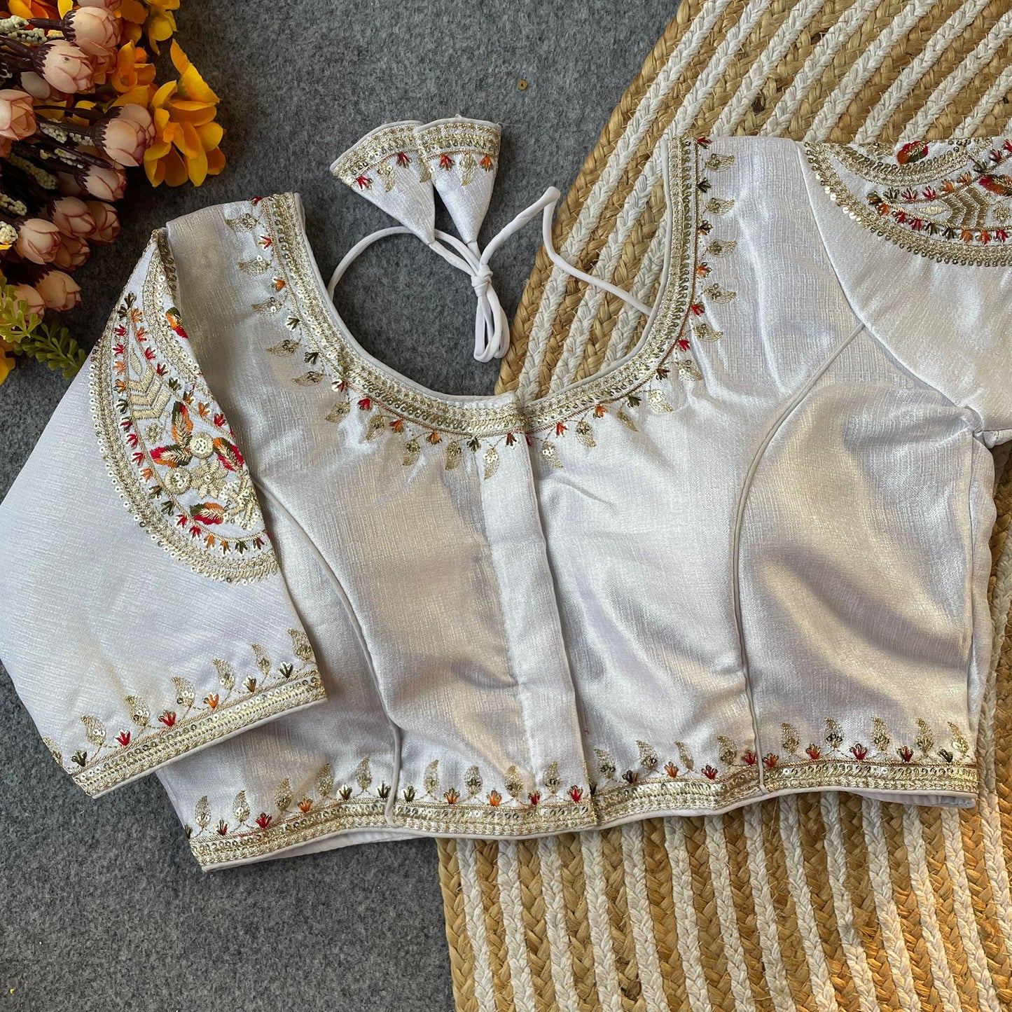 Heavy Embroidery With Beautiful Works  ready made blouse