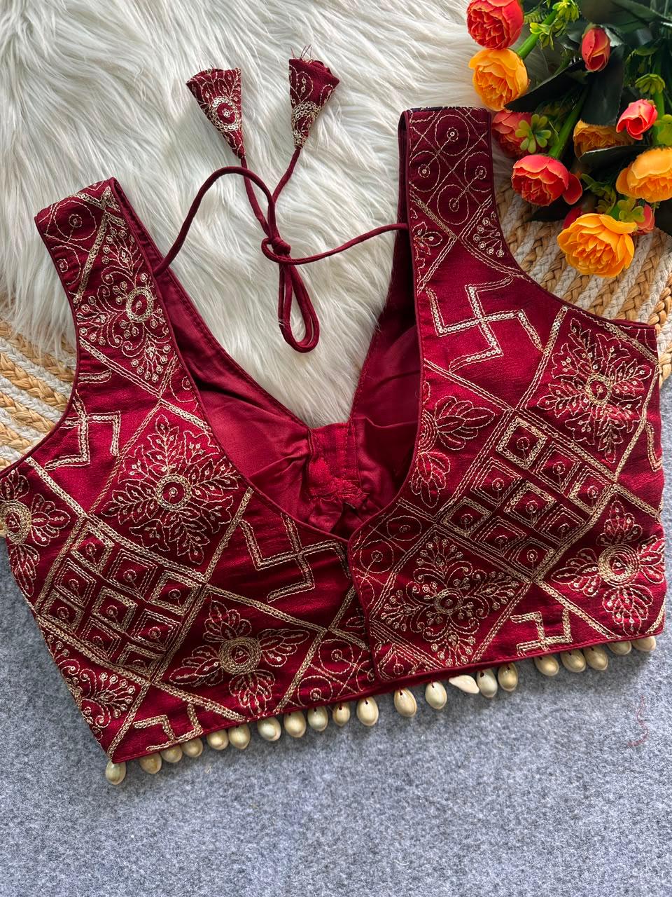 Vichitra Silk ready made blouse