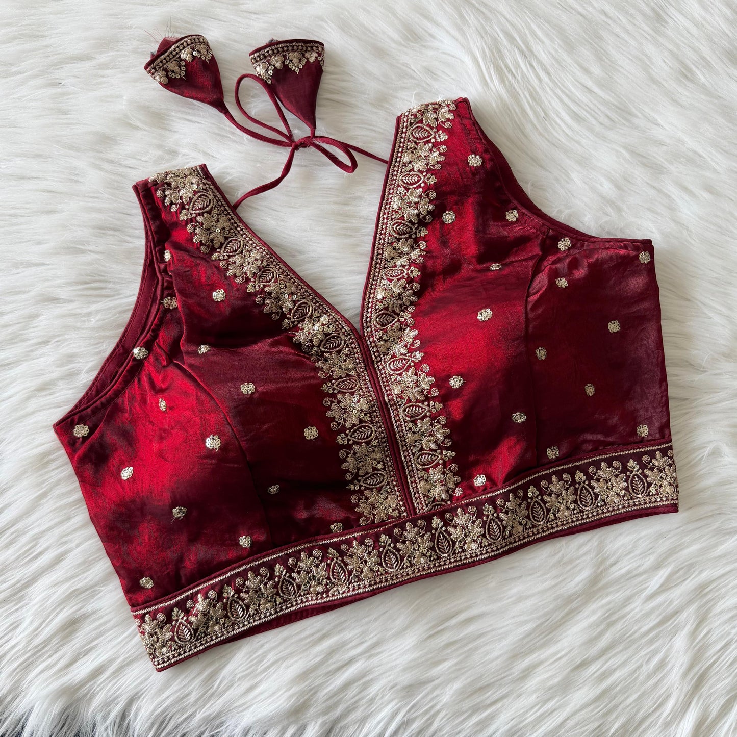 A beautiful work with sequins all over ready made blouse