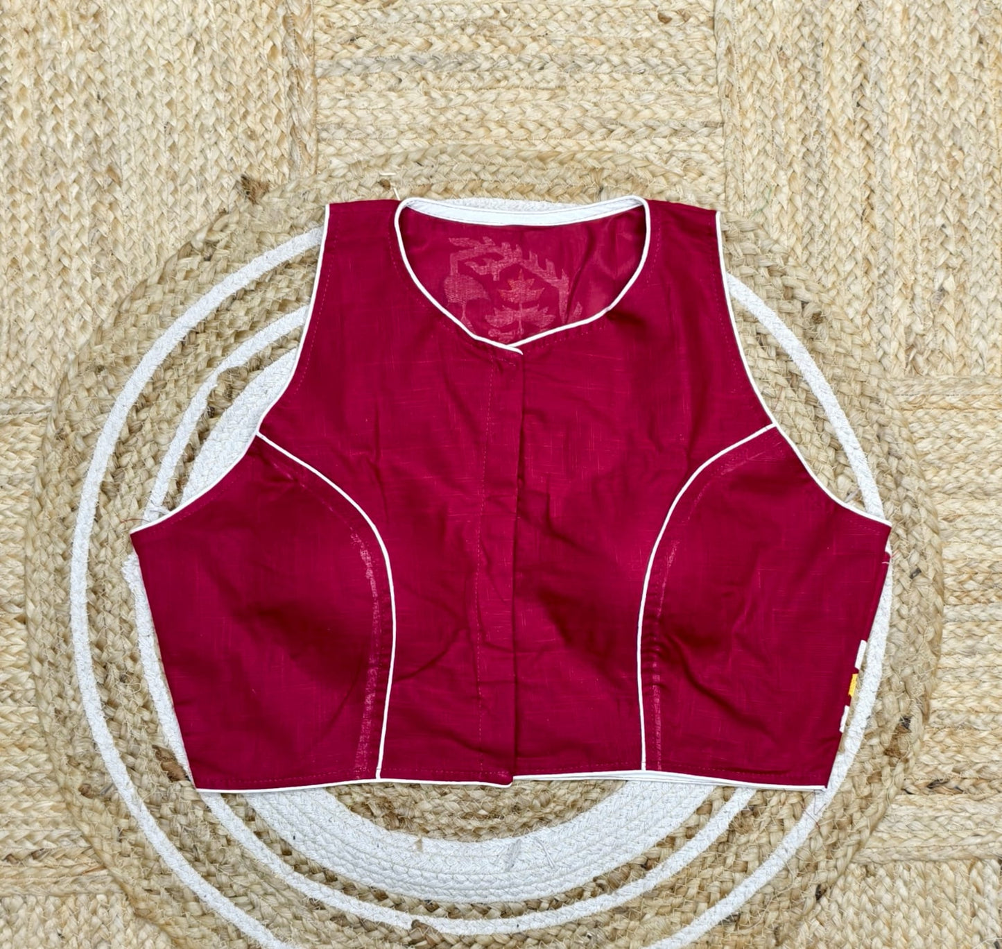 New cotton halter thread embroidery ready made blouse