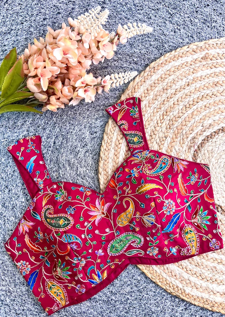 Pure crape sleeveless ready made blouse