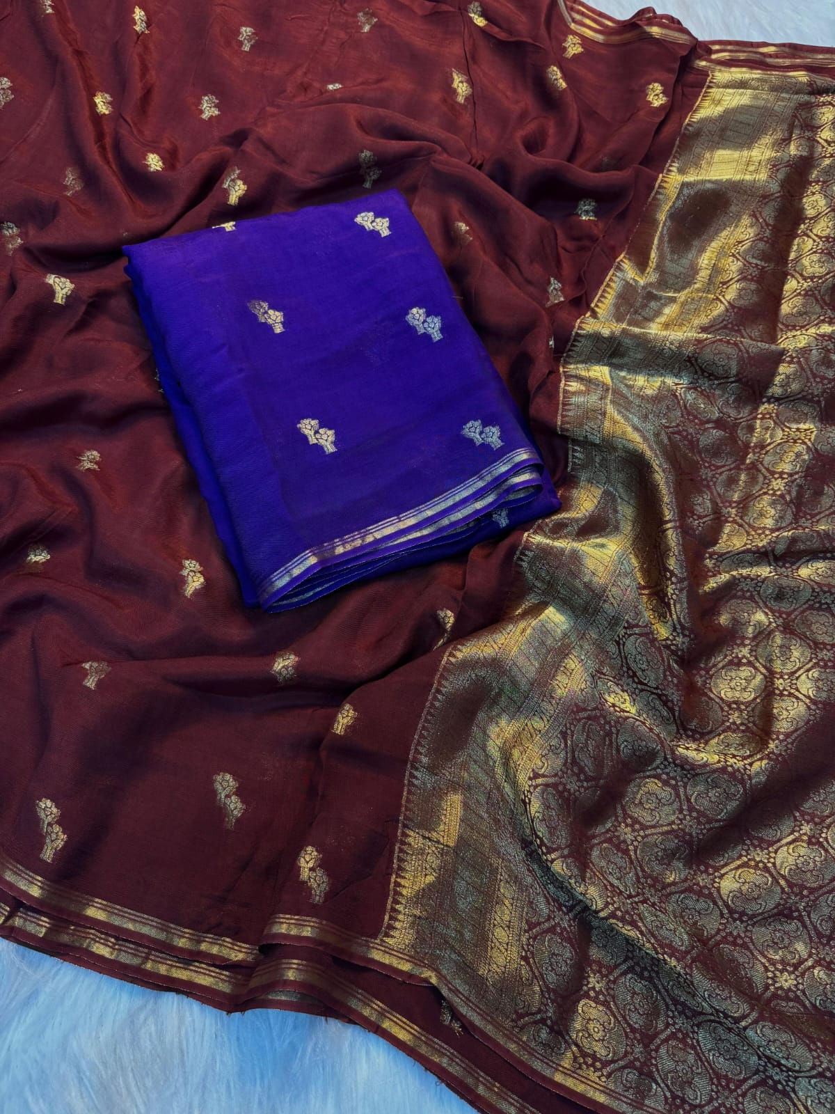 Viscose Creap Georgget silk Saree