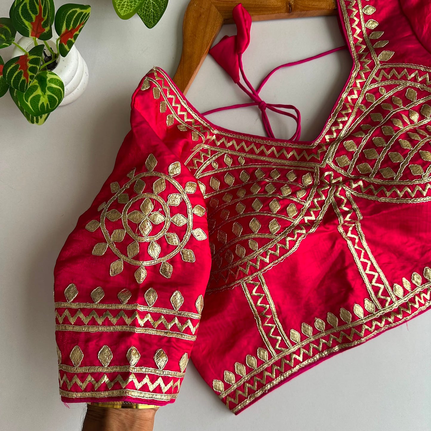 Original kachi Gota handwork ready made blouse