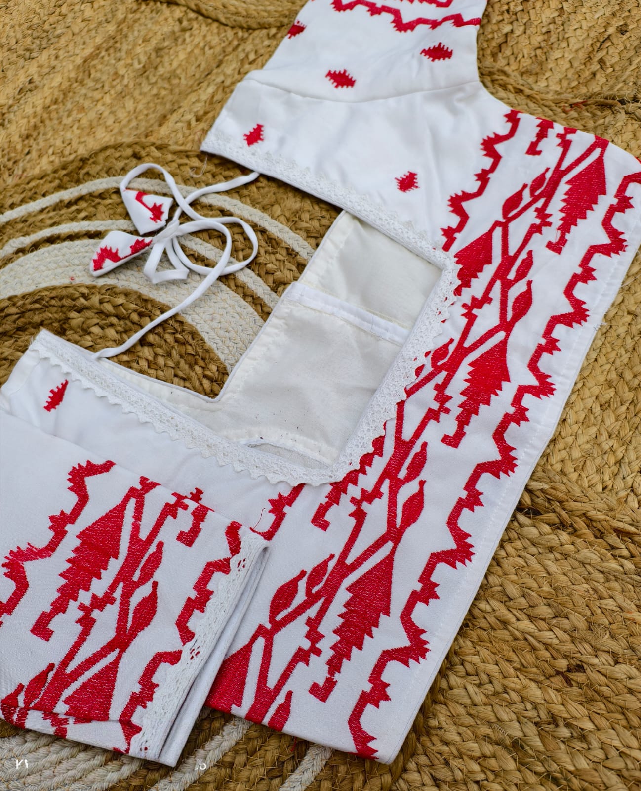 Jamdani handloom weaving cotton ready made blouse