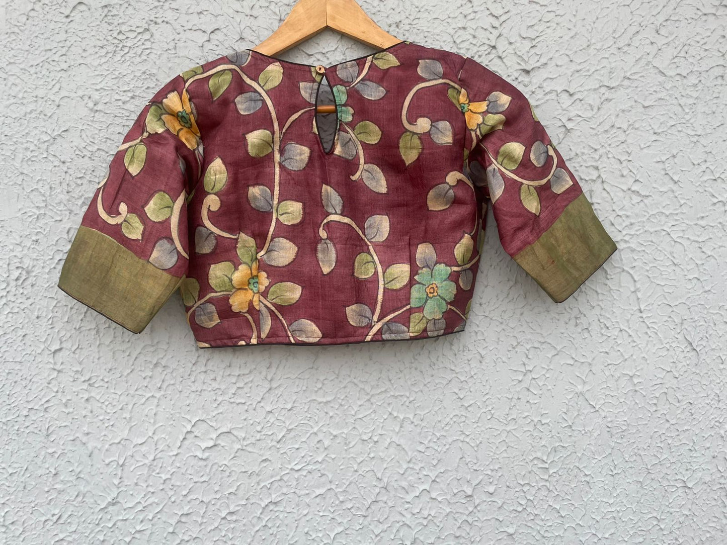 Gachi tusser hand kalamakri designer blouse